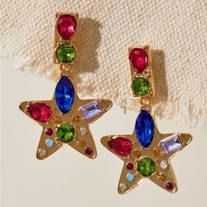 Free People NancyAnn Multicolor Star Earrings